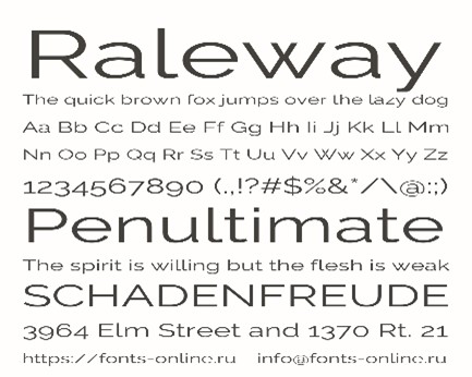 Raleway Font Preview